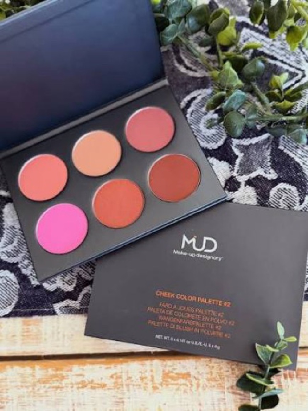 MUD Cheek Color Palette - Warm Pink & Coral Blushes